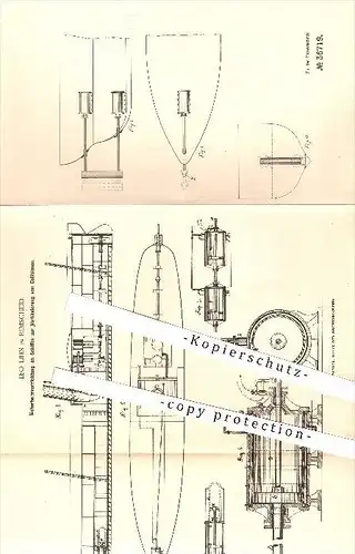 original Patent - Leo Lihn in Remscheid , 1886 , Verhinderung von Kollisionen an Schiffen , Schiff , Schiffe , Schiffbau