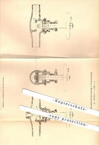 original Patent - F. A. Hille in Goslar a. H. , 1878 , Entwässerung an Niederschraub-Ventilhähnen , Ventil , Wasser !!!