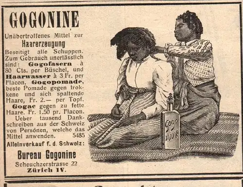 original Werbung - 1911 - GOGONINE , Haarerzeugung , Friseur , Zürich !!!