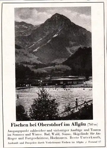 original Werbung - 1942 - Fischen b. Oberstdorf i. Allgäu !!!