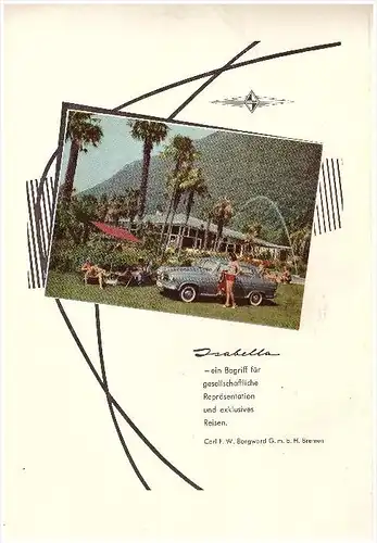 original Werbung / Reklame - 1959 - ISABELLA , Carl F.W. Borgward in Bremen , A4 Seite !!!