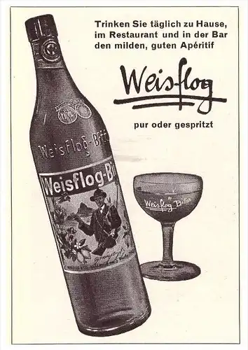 original Werbung / Reklame - 1959 - Weisflog Bitter , Alkohol , Brennerei !!!