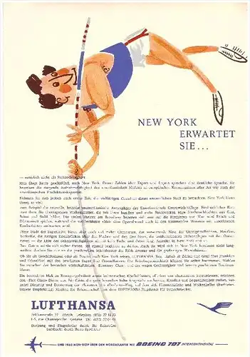 original Werbung / Reklame - 1959 - Lufthansa , Boeing 707 , Flugzeug , A4 Seite !!!