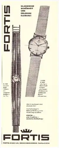 original Werbung / Reklame - 1959 - FORTIS Uhren , Grenchen / Schweiz , Juwelier , Uhrmacher !!!