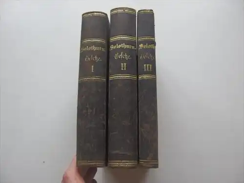 Solothurn 1883-1884 , 3 Bände , Gesetze und Verordnungen , Halbleder , Zepfel/Gassmann , Amt !!!