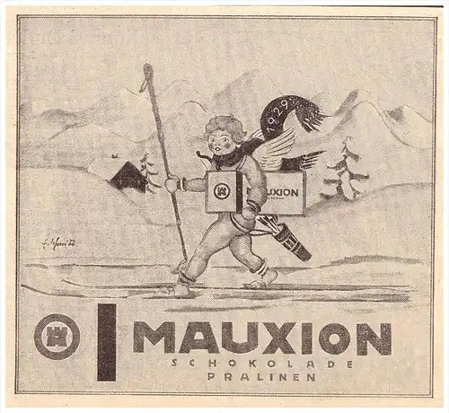 original Werbung - 1929 - Mauxion Schokolade , Cacao , Kakao , Pralinen !!!