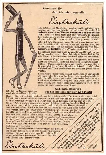 original Werbung - 1929 - Tintenkuli , Federhalter und Bleistift , Kugelschreiber , Tinte !!!