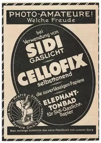 original Werbung - 1928 - SIDI Gaslicht , Lampen , Beleuchtung , Kraft & Steudel in Dresden , Photographie !!!