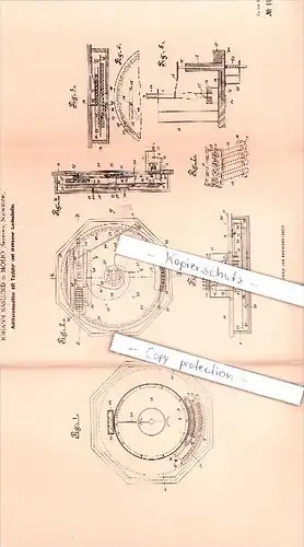 Original Patent - J. Näslund in Mosjö , Skorped , Schweden , 1898 ,  Additionsmaschine mit Tastatur  !!!