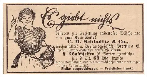 original Werbung - 1907 - C.M. Schladitz & Co in Prettin a. Elbe , Annaburg , Seife , Seifenfabrik !!!