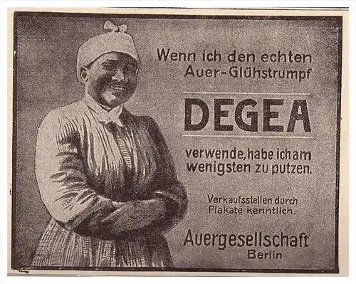 original Werbung - 1907 - DEGEA - Auerlicht in Berlin , Gaslicht , Lampen , Auer !!!
