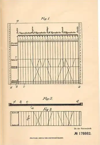 Original Patentschrift - K. Baron Bedeus in Arad , 1905 , graphischer Reise - Fahrplan , Eisenbahn , Bahn !!!