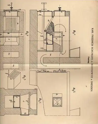 Original Patentschrift - K. Schumann in Hosterwitz , 1901 , Heizung , Feuerung , Dresden !!!