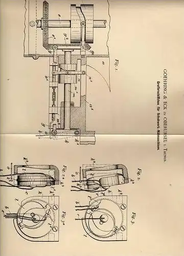 Original Patentschrift - Goehring & Eck in Oberursel i. Taunus , 1899 , Schuhwerk - Nähmaschine , Schuster , Schuhe !!!
