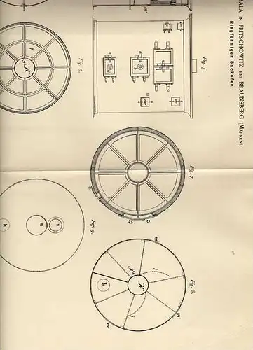 Original Patentschrift - L. Kubala in Fritschowitz b. Braunsberg , 1887 , Backofen , Bäckerei , Bäcker !!!