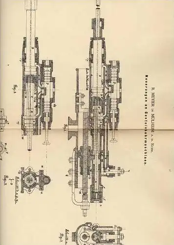 Original Patentschrift - R. Meyer in Mülheim a. Ruhr , 1881 , Gesteinbohrer , Bergbau , Bohrer !!!