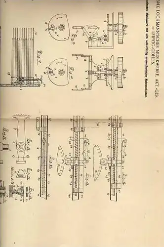 Original Patentschrift - Lochmann`sche Musikwerke AG in Leipzig - Gohlis , 1900, Musikwerk mit Notenscheiben , Jukebox !