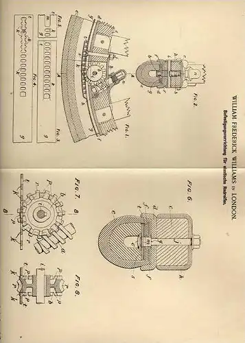Original Patentschrift - W.F. Williams in London , 1900, Reifen , Räder , Automobile , motobike !!!