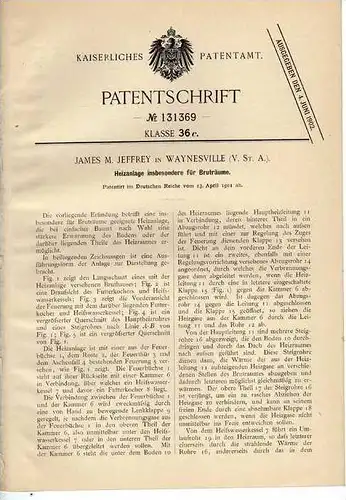 Original Patentschrift - J.M. Jeffrey in Waynesville , 1901 , USA , Hühnerzucht , Farm !!!