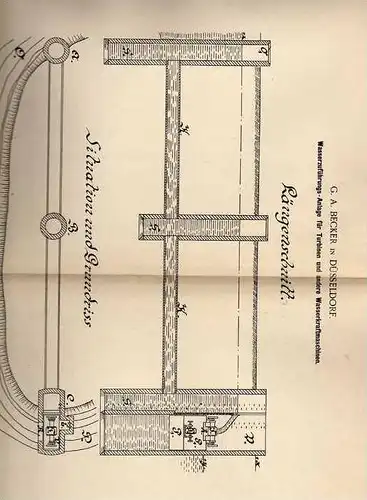 Original Patentschrift -  G.A. Becker in Düsseldorf ,1900 ,Turbine , Wasserkraftmaschine !!!