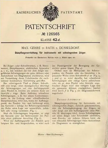 Original Patentschrift - Max Gehre in Rath b. Düsseldorf , Dämpfungsvorrichtung , 1901  !!!