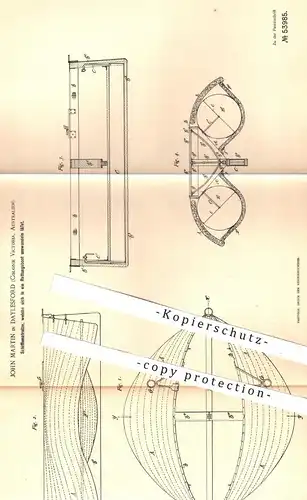 original Patent - John Martin , Daylesford , Colonie Victoria , Australien , 1888 , Schiffsmatratze als Rettungsboot !!