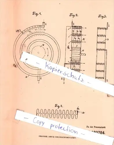 Original Patent  - Rudolf C. Naruhn in Berlin , 1906 , Wärmeaustauschvorrichtung !!!