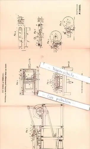 Original Patent  - J. Sebek in Nimburg / Nymburk , 1903 , Herstellung plattenförmiger Körper aus Zement !!!