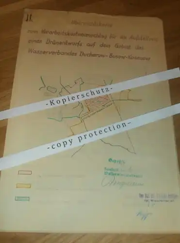 alte Dokumente - Ducherow , Busow , Kosenow , Dargibell in Mecklenburg , 1951 , mit Karte , Kosenow , Anklam !!!