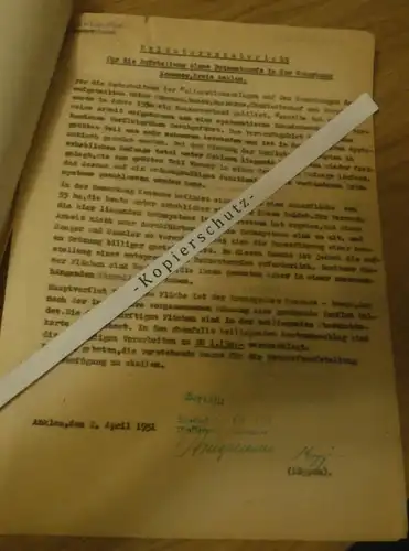 alte Dokumente - Ducherow , Busow , Kosenow , Dargibell in Mecklenburg , 1951 , mit Karte , Kosenow , Anklam !!!