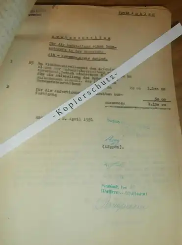 alte Dokumente - Ducherow , Busow , Kosenow , Dargibell in Mecklenburg , 1951 , mit Karte , Kosenow , Anklam !!!