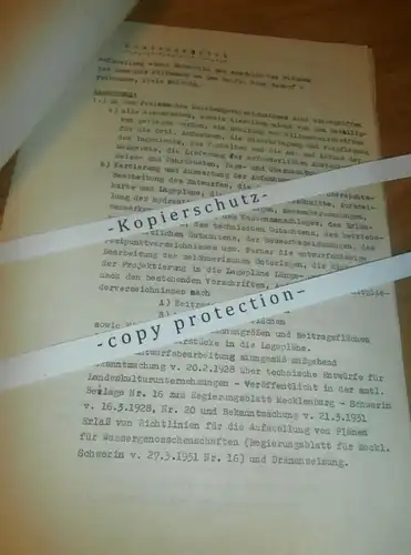 alte Dokumente - Pribbenow b. Malchin in Mecklenburg , 1951 , mit Karten , 23 Seiten , Stavenhagen !!!
