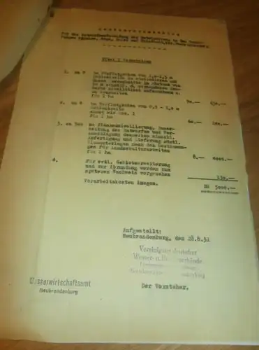 alte Dokumente - Ganzkow , Roga , Salow in Mecklenburg , 1951 , mit Karte , Friedland , Neubrandenburg !!!