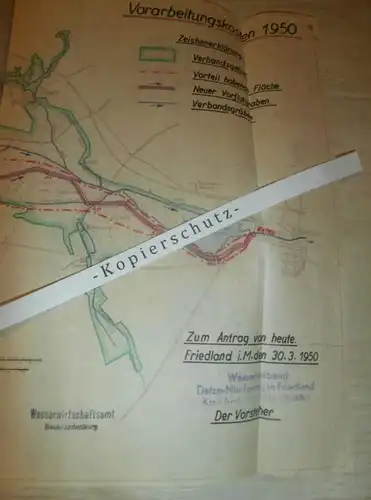 alte Dokumente - Ganzkow , Roga , Salow in Mecklenburg , 1951 , mit Karte , Friedland , Neubrandenburg !!!