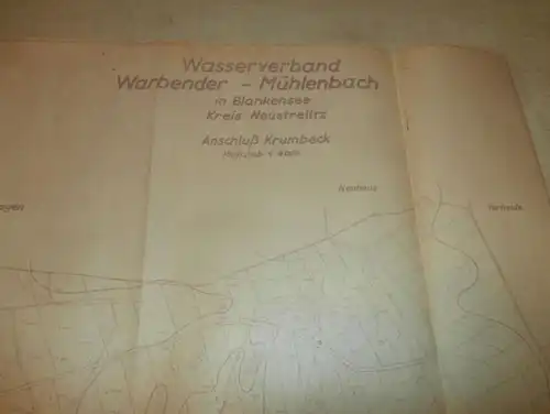 große alte Karte - Blankensee in Mecklenburg , 1951 , Brennerei , Krumbeck , Warbende , Neustrelitz !!!