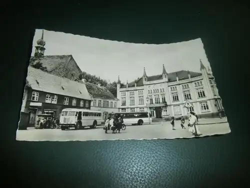 Ansichtskarte Bützow in Mecklenburg , 1959 , Platz der Freiheit mit Rathaus , AK gelaufen !!!