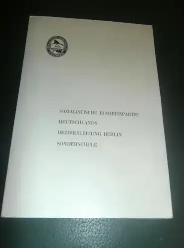 Ausweis / Urkunde 1968 , SED Bezirksleitung Berlin Rosemarie Schönfelder , Sonderschule , Stasi !!!