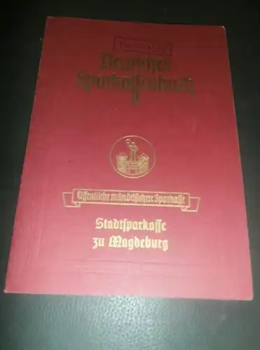 altes Sparbuch Magdeburg , 1944 , Albrecht Zottmann , Kaufmann , Sparkasse , Bank !!!