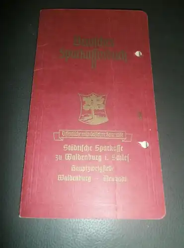 altes Sparbuch Waldenburg in Schlesien , Neustadt , 1943 - 1944 , Eva Zur , A. Schweihofer , Sparkasse , Bank !!!