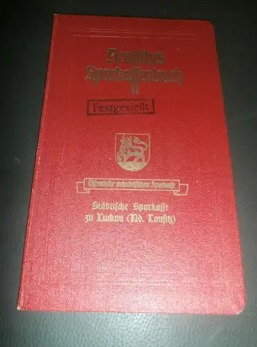 altes Sparbuch Luckau / Niederlausitz , 1944 , Fritz Wiedemann , Sparkasse , Bank !!!