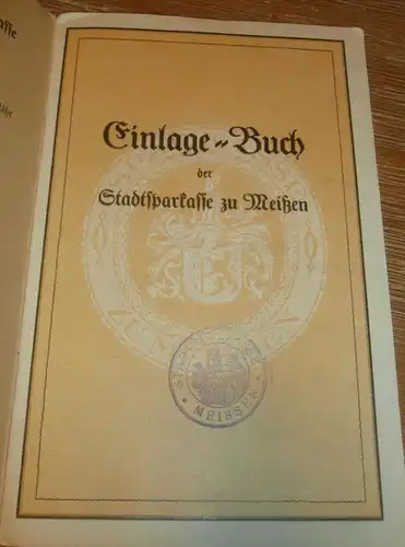 altes Sparbuch Meißen , 1936 - August 1945 , Hans Pollack in Meißen , Sparkasse , Bank !!!