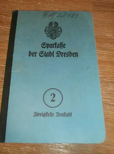 altes Sparbuch Dresden , 1939 - 1944 , Elisabeth Tille geb. Meißner in Hannover , Sparkasse , Bank !!!