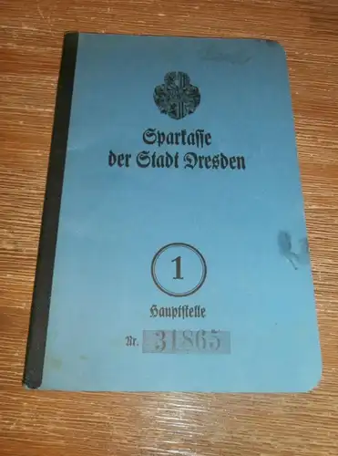 altes Sparbuch Dresden , 1941 - 1945 , Johanna Lank in Leipzig , Sparkasse , Bank !!!
