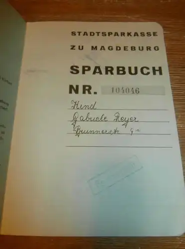 altes Sparbuch Magdeburg , 1937 - 1944 , Gabriele Reyer in Magdeburg , Sparkasse , Bank !!!