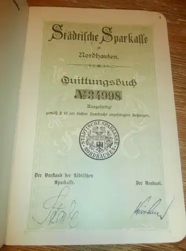 altes Sparbuch Nordhausen , 1918 , Elfriede Linderhaus , Sparkasse , Bank !!!