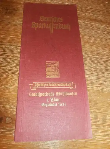 altes Sparbuch Mühlhausen i. Thüringen , 1943 - 1945 , Sparkasse , Bank !!!