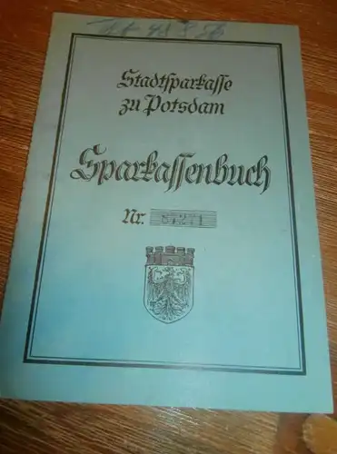 altes Sparbuch Potsdam , 1939 - 1943 , Götz-Wolfram Lange in Potsdam , Sparkasse , Bank !!!