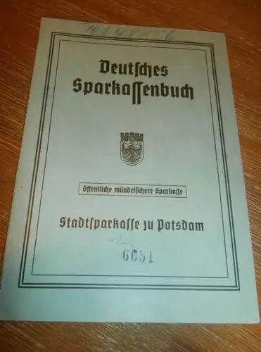 altes Sparbuch Potsdam , 1942 - 1945 , Wolfgang Lange in Potsdam , Sparkasse , Bank !!!