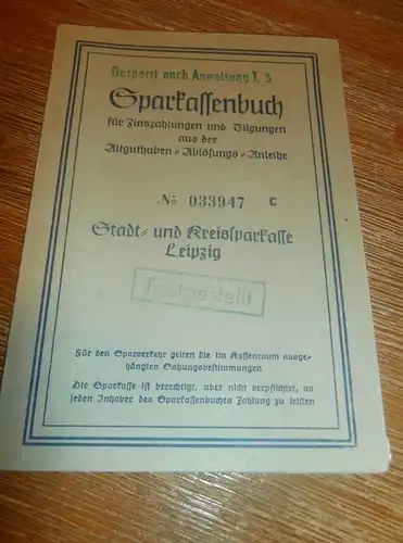 altes Sparbuch Leipzig , 1952 - 1963 , Erna Unger , Leipzig , Sparkasse , Bank !!!