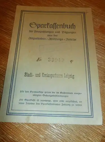 altes Sparbuch Leipzig , 1952 - 1958 , Christa Unger , Leipzig , Sparkasse , Bank !!!